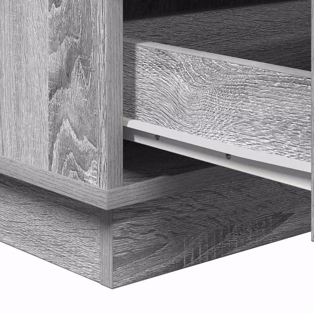 Berkfield Home Modern Bedside Cabinet with Integrated LED Lighting in Grey Sonoma, W: 39 cm, D: 34.5 cm, H: 65 cm – 4