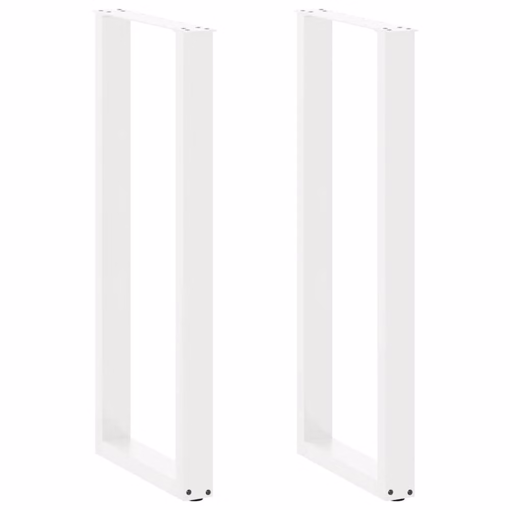 Berkfield Home U-Shaped Steel Coffee Table Legs, White, 2 Pieces, H: 110 cm x W: 50 cm