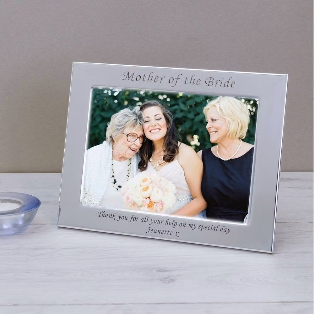 Uniqueful Personalised Mother of the Bride Silver Plated Picture Frame for 7x5 inch Photos
