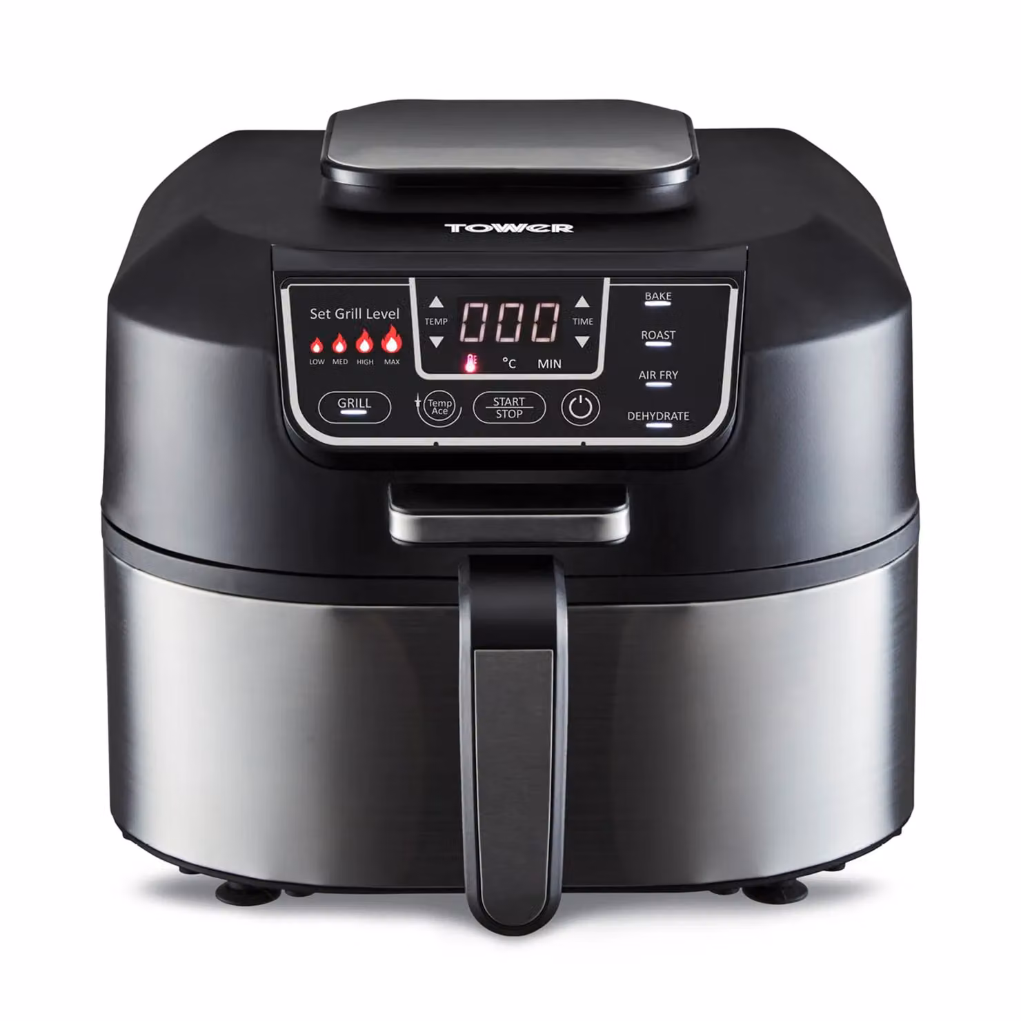 Tower T17086 Vortex 5 in 1 Air Fryer and Grill with Crisper, 5.6L, Black and Silver – 2