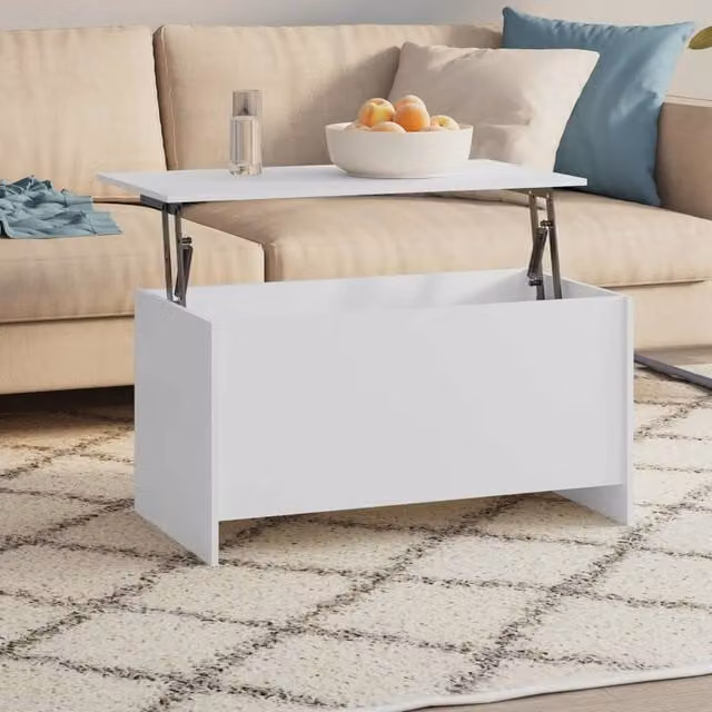 Berkfield Home Modern White Coffee Table with Lift Mechanism, W/D/H: 102 x 55.5 x 52.5 cm – 1