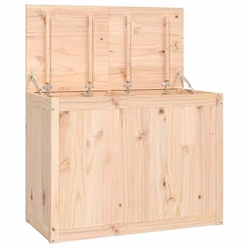 vidaXL Laundry Box in Brown Solid Wood Pine, W: 88.5 cm, D: 44 cm, H: 66 cm