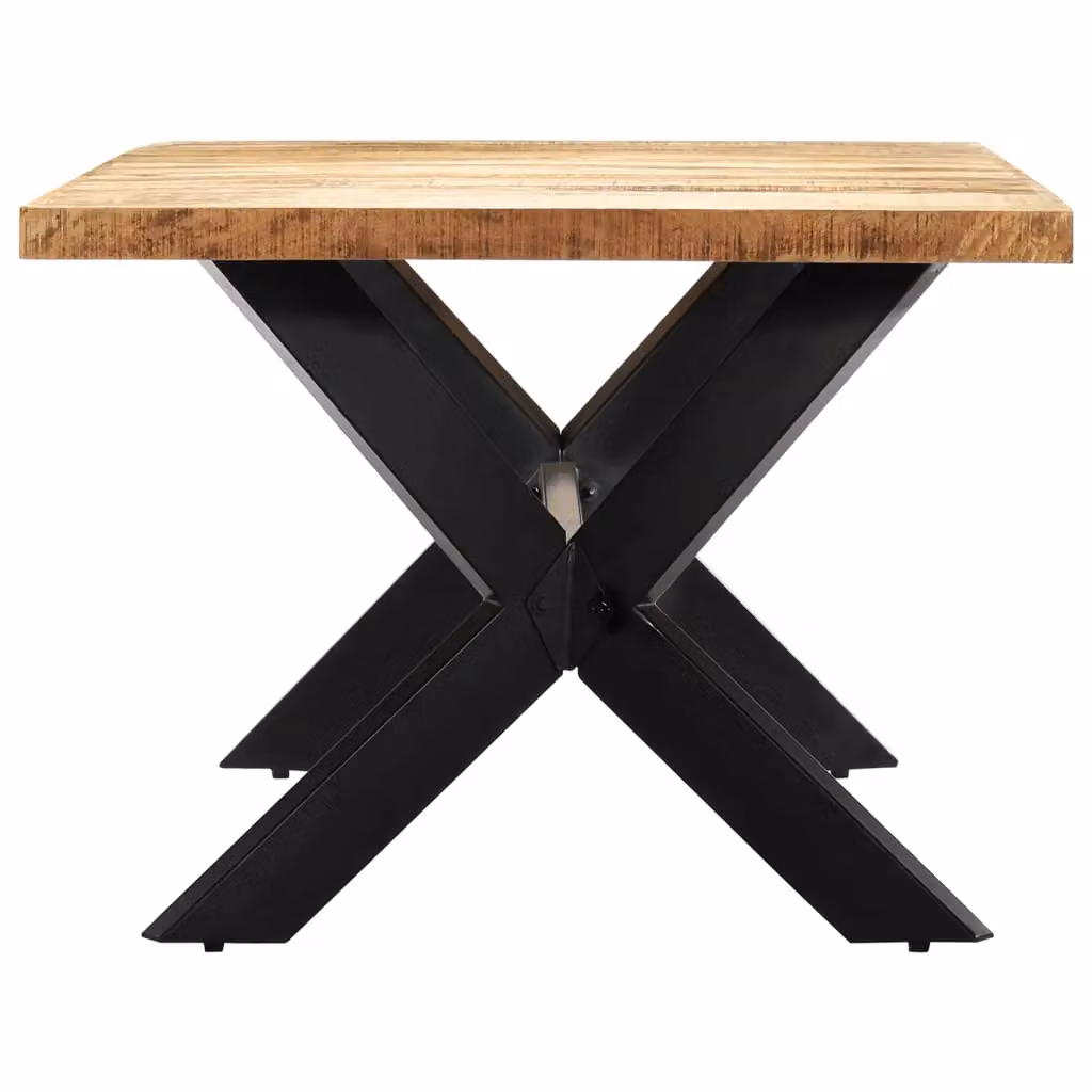 Berkfield Home Modern Rectangular Dining Table in Brown Solid Mango Wood, W/D/H: 200 x 100 x 75 cm – 2