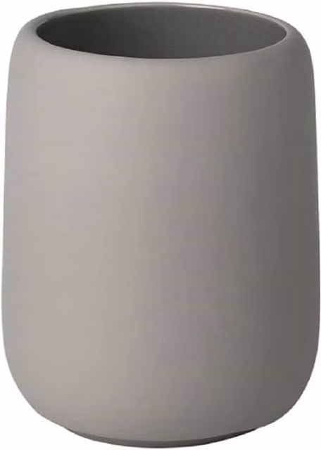 Blomus Sono Ceramic Toothbrush Tumbler with Non-Slip Base, Grey, 300ml