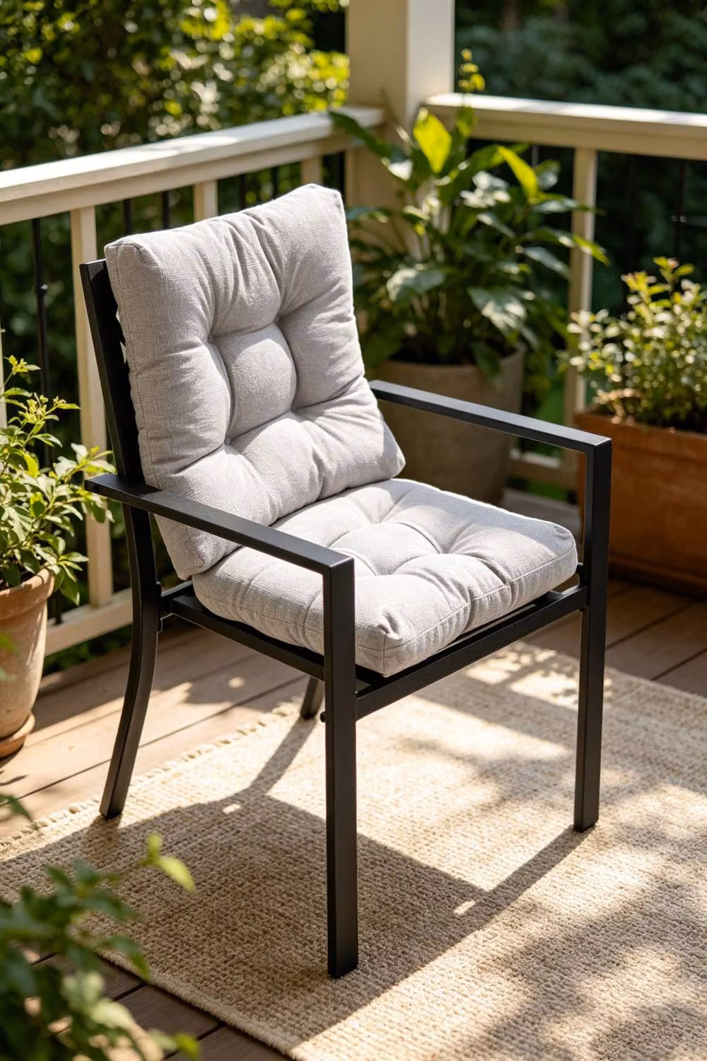ExtraStar 2-Piece Set of Breathable Outdoor Garden Chair Cushions in Light Grey – 2