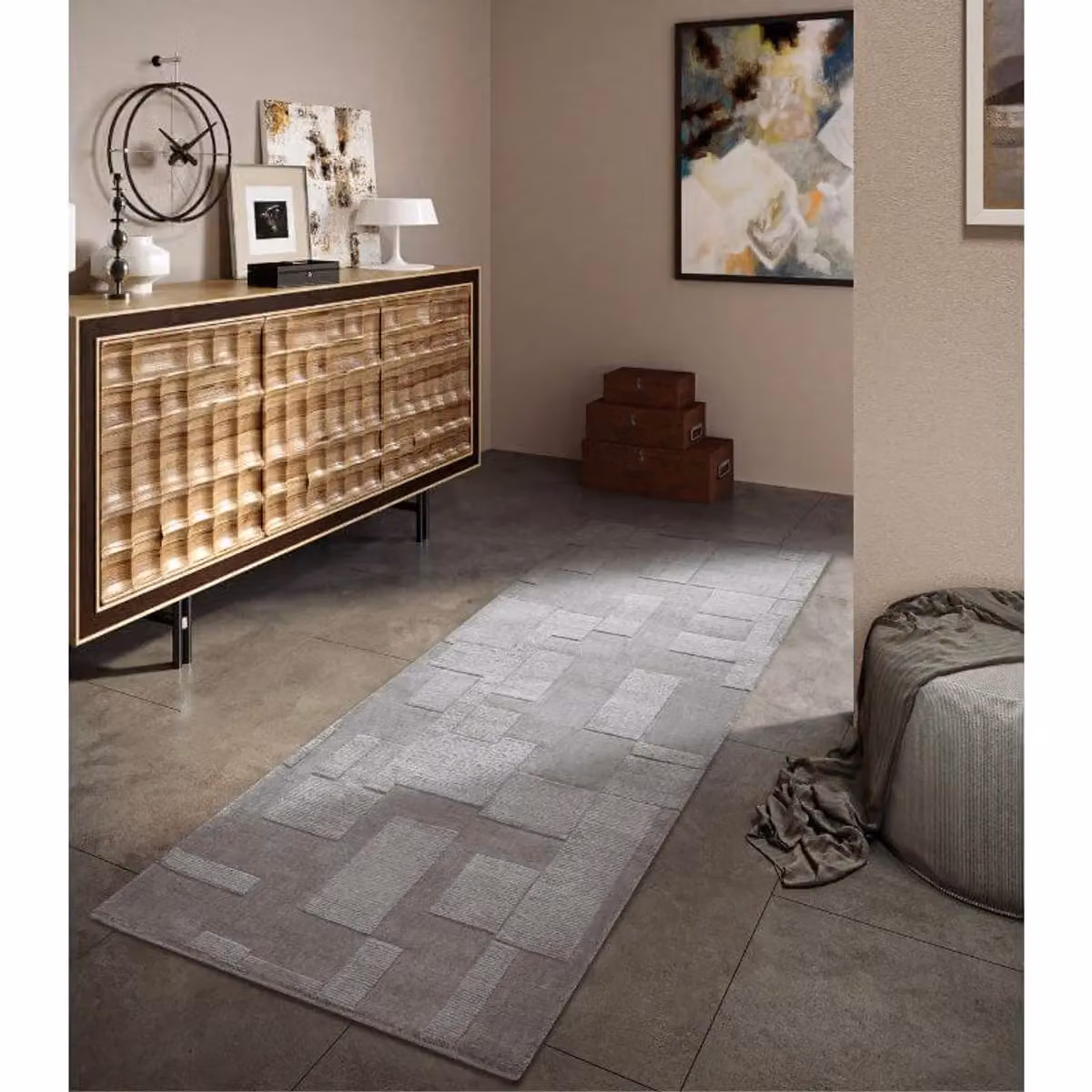 Villeroy & Boch 1906 Wilhelmine Wool and Cotton Rug in Grey, W: 120 cm, L: 170 cm – 3