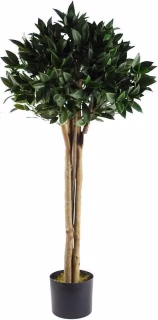 Leaf Design UK Artificial Bay Laurel Topiary Ball Tree, Green, Height: 120 cm