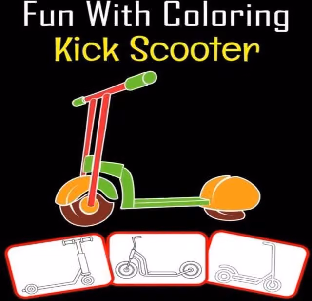 Rose Press House Multicolour Kick Scooter Colouring Activity Set for Children