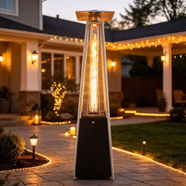HEATSURE 10.5kW Pyramid Tower Patio Gas Heater, Black