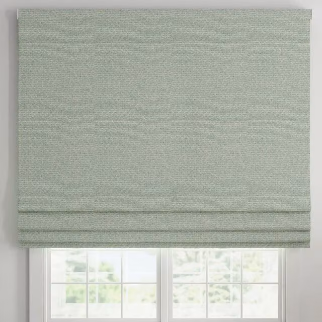 ANTE DECOR Hera Made To Measure Blackout Roman Blind in Sky Blue and White