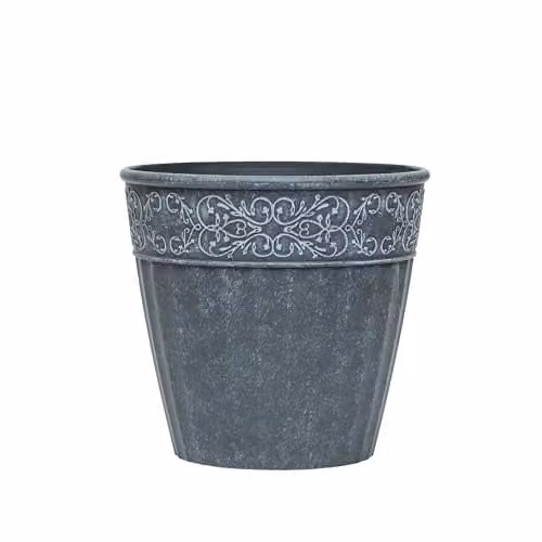 Garden Gear Damask Lead Effect Planters, Grey, Diameter: 28 cm – 1