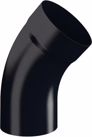 Lindab Black Galvanised Steel Downpipe Bend with Socket 45 - 87mm
