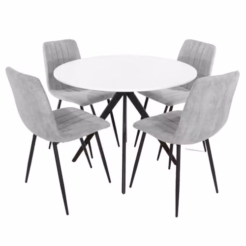 Core Products Aspen 5-Piece Casual Dining Set in Light Grey – 1