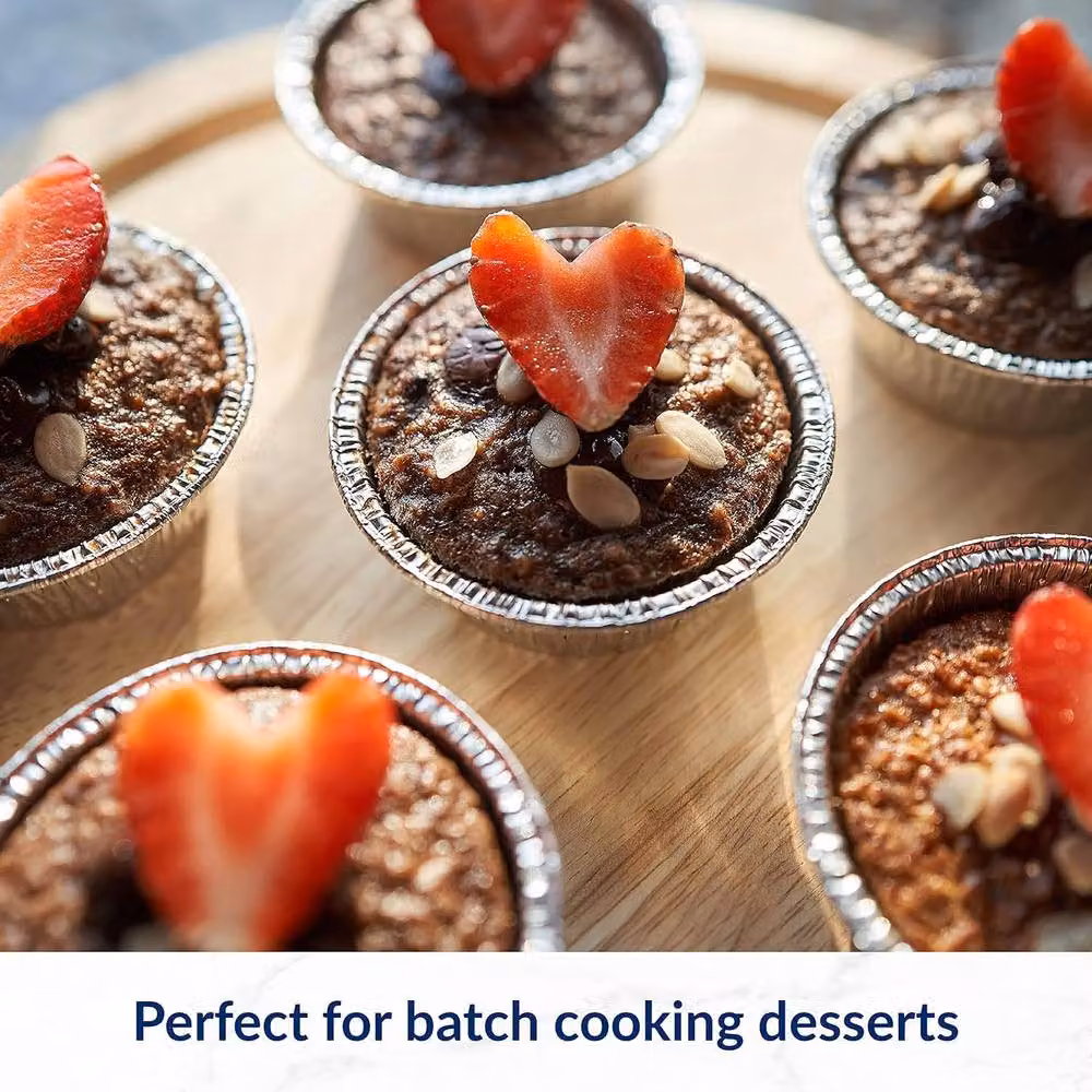 ebake Reusable Silver Aluminium Foil Tart Tins, 50 Pieces – 4