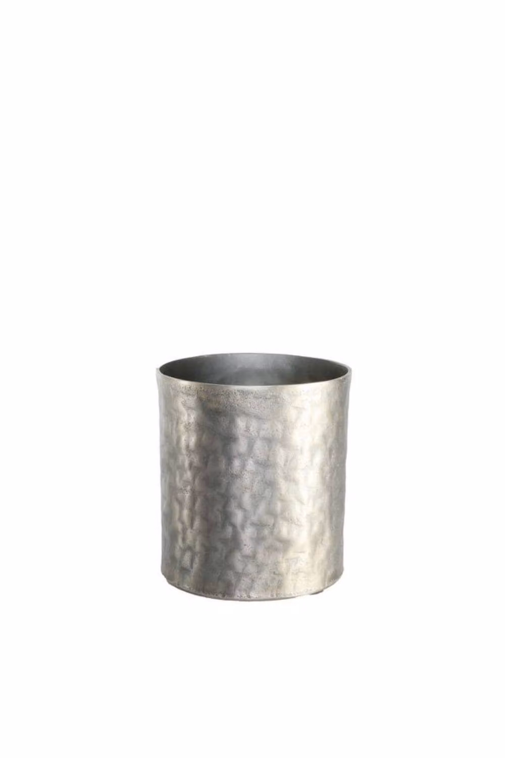 KDMD Apollo Cylinder Antique Silver Metal Tabletop Pot, Diameter: 17 cm – 2
