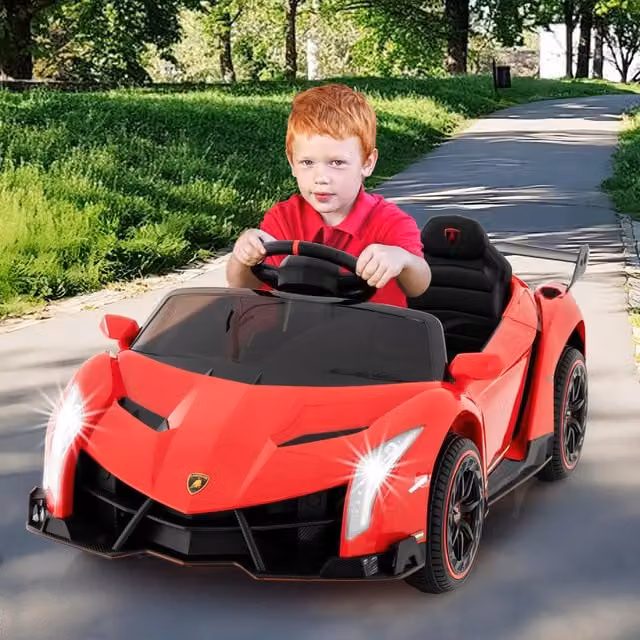 Costway Red Lamborghini Electric Ride-on Sports Car for Kids