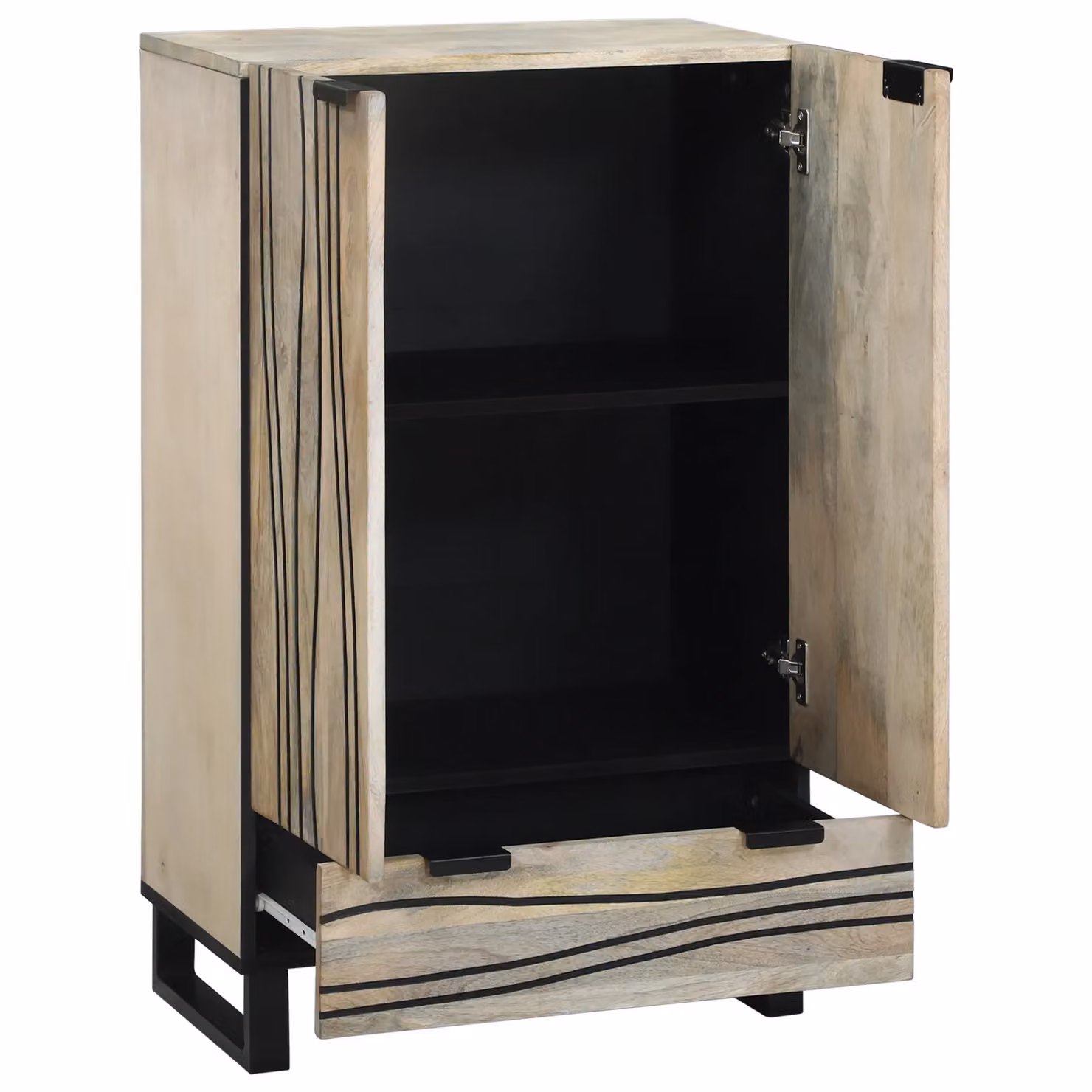 Berkfield Home Modern Media Storage Cabinet with Drawer and Door in White and Black – 2