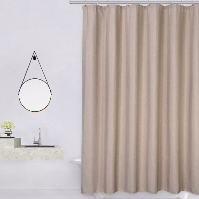 London Boutique Waterproof Polyester Shower Curtain in Light Brown, W: 121.92 cm, H: 198.12 cm