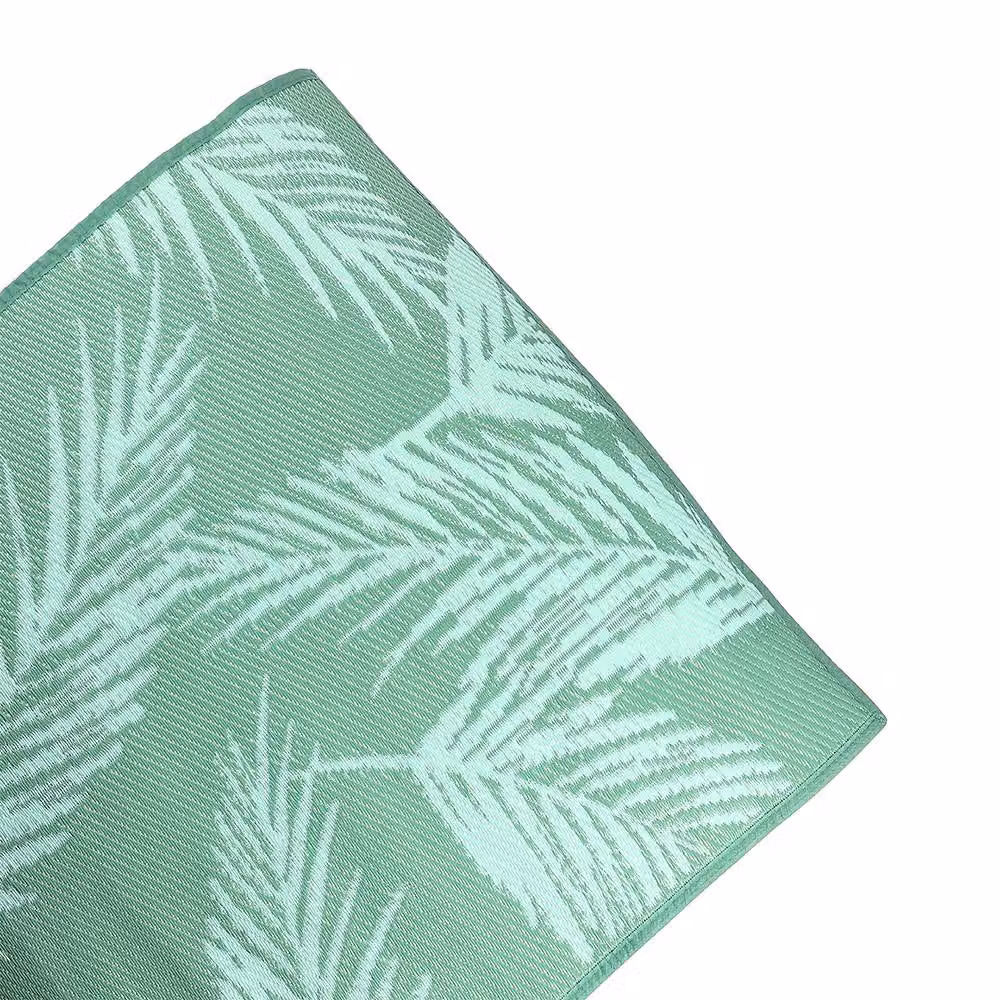 Voltico Green Leaf Pattern Woven Outdoor Garden Rug, W/D: 90 x 150 cm – 2