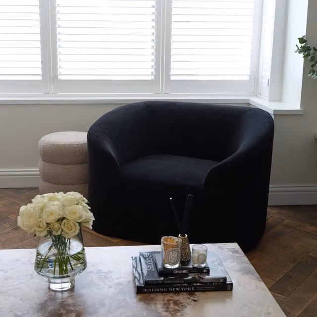 LPD Home Zuma Velvet Chair in Black