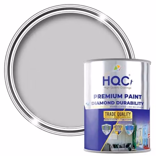HQC Quick-Drying Dove Grey Wood Paint for Outdoor Furniture and Garden Fences, 5 Litre – 1