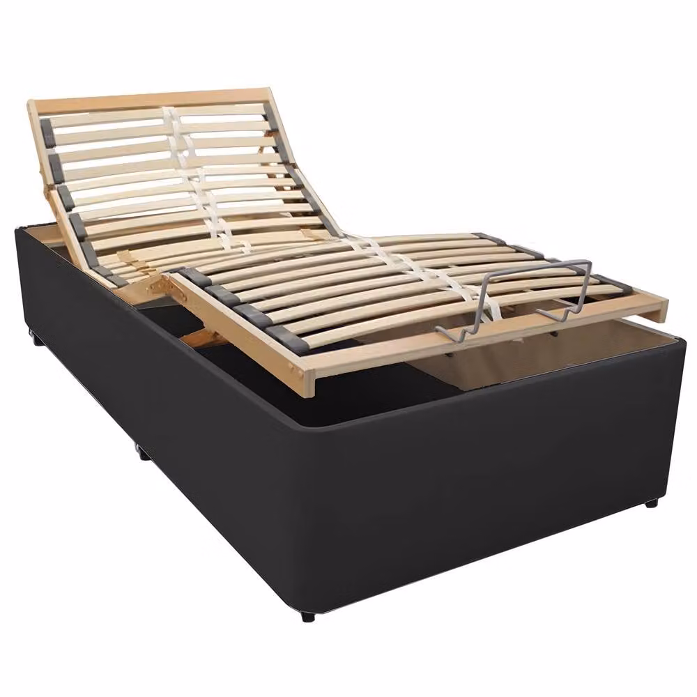 Paradise Beds Ltd Grand Motion Smart Electric Adjustable Hybrid Bed in Brown and Silver, W/D/H: 200 x 200 cm