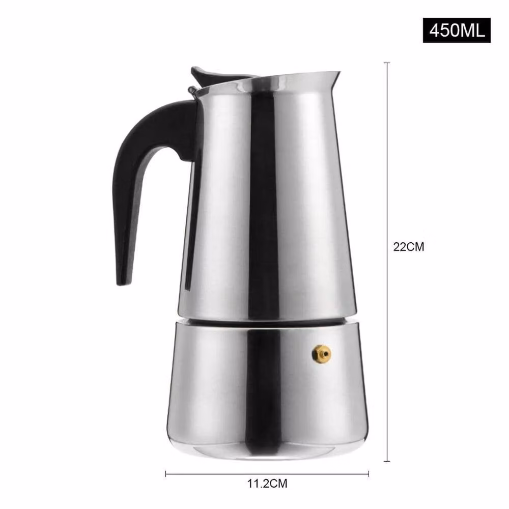SPETLEK Silver Moka Pot Coffee Percolator, 450ml – 3