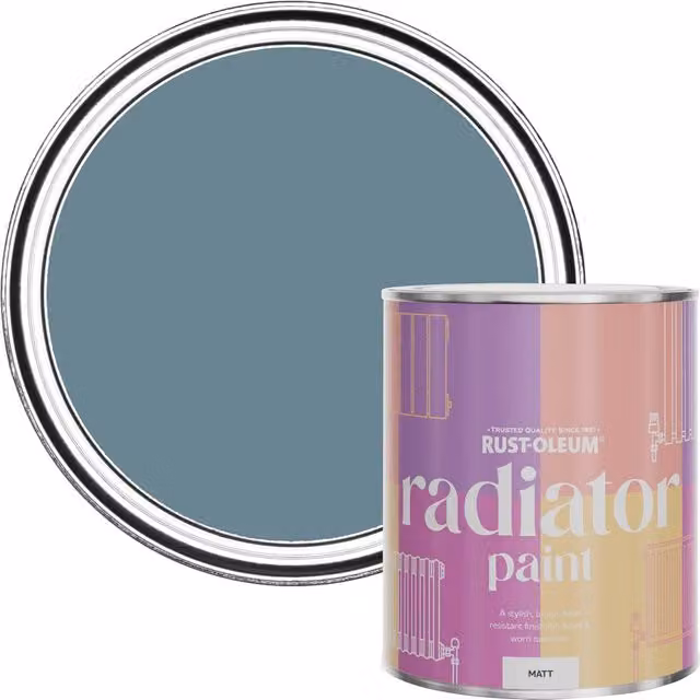Rust-Oleum Matt Blue Radiator Paint, 750ml – 1