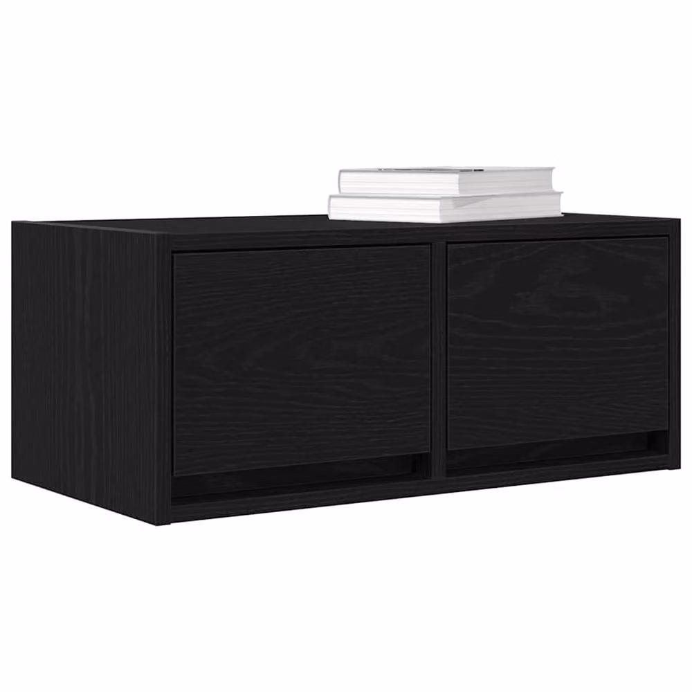 Berkfield Home Set of 2 Modern Black Oak TV Cabinets, W/D/H: 60 x 31 x 25.5 cm – 3