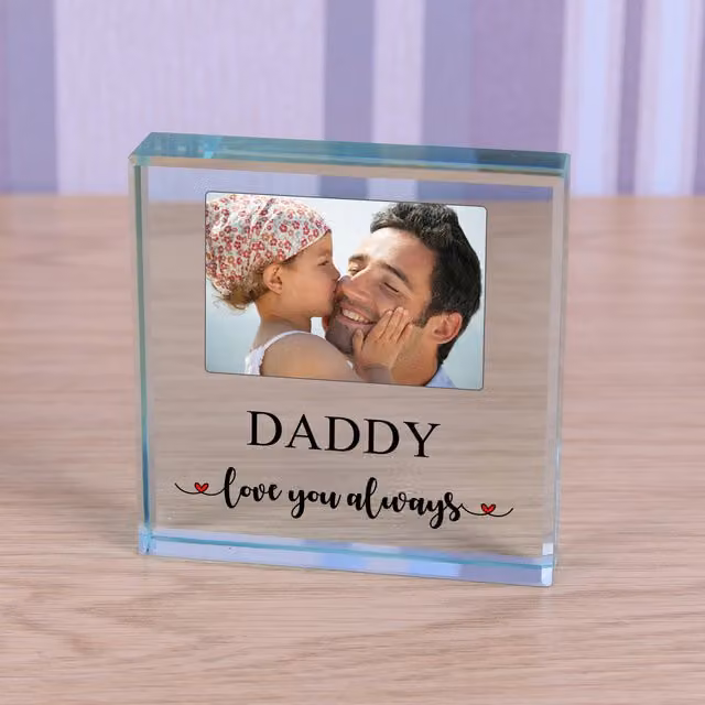 Uniqueful Personalised Love You Always Glass Token for Dad in Transparent and Beige