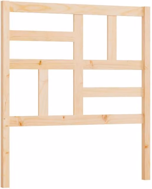 Berkfield Home Rustic Solid Wood Pine Bed Headboard in Natural, W/D/H: 106 x 4 x 104 cm