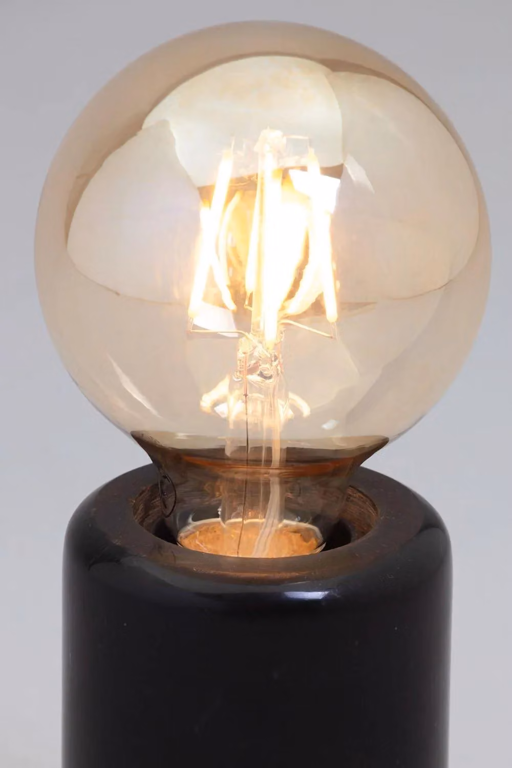 BHS Lighting Romano Modern Table Lamp in Black and Gold/Brass with Glass Sphere and Marble Base – 2