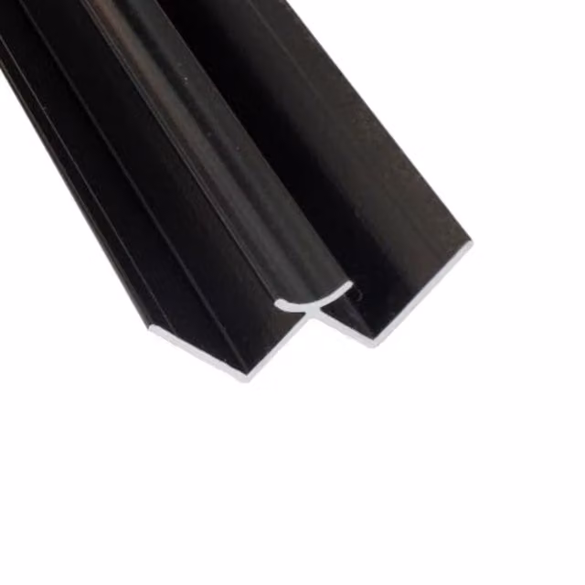 Wetwall Black 10mm Laminate Wall Panel Internal Corner Trim, Length: 2420mm