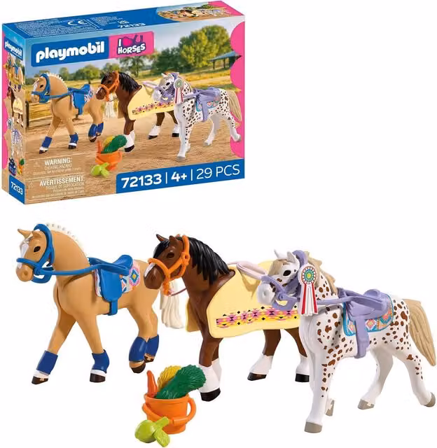 Playmobil Three Horses for Collecting, Brown