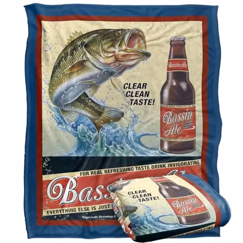 JQ Licensing Bassin Ale Silky Touch Super Soft Fleece Throw Blanket, White, W/D/H: 152 x 127 cm – 5