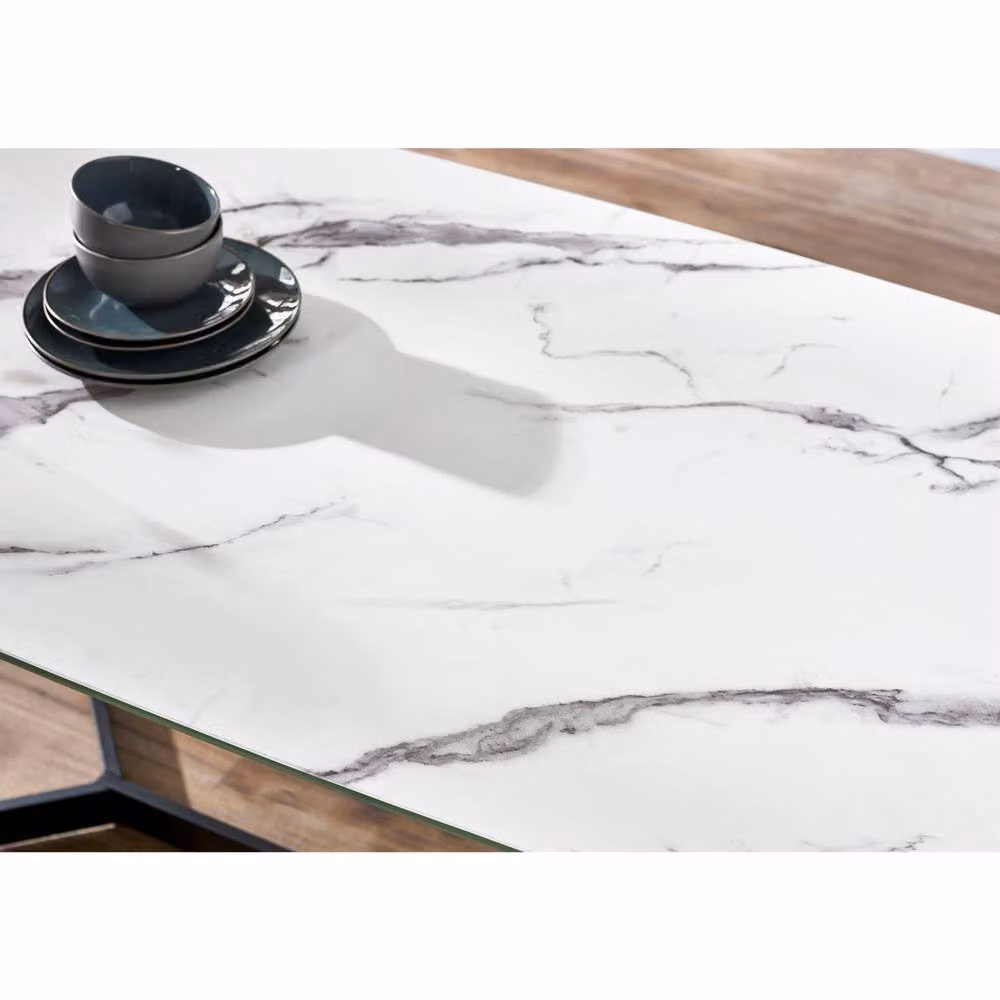 Cheshire Premium Olympia 160cm Rectangular Dining Table in White Marble – 3