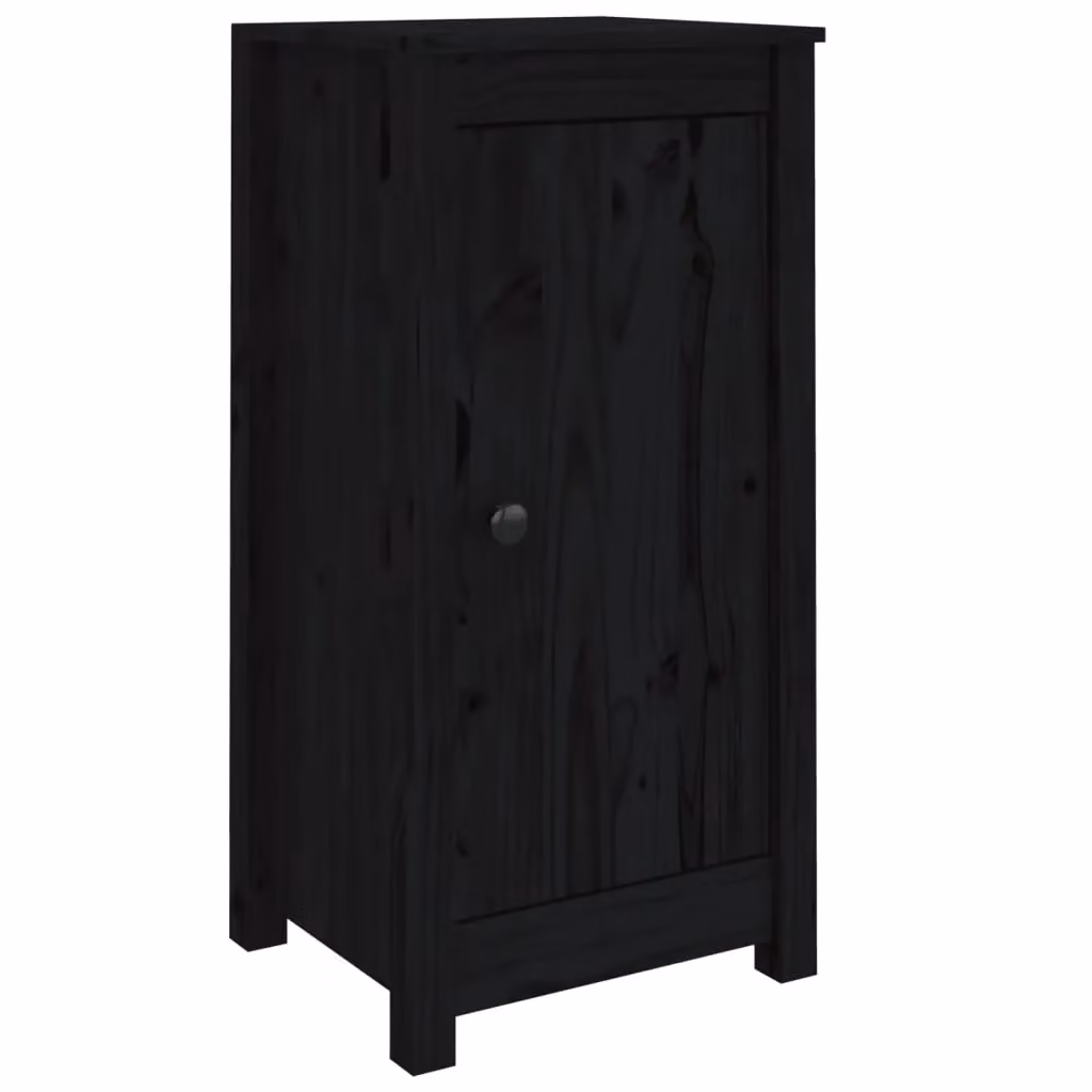 Berkfield Home Set of 2 Black Rustic Solid Wood Pine Sideboards, W/D/H: 40 x 35 x 80 cm – 2
