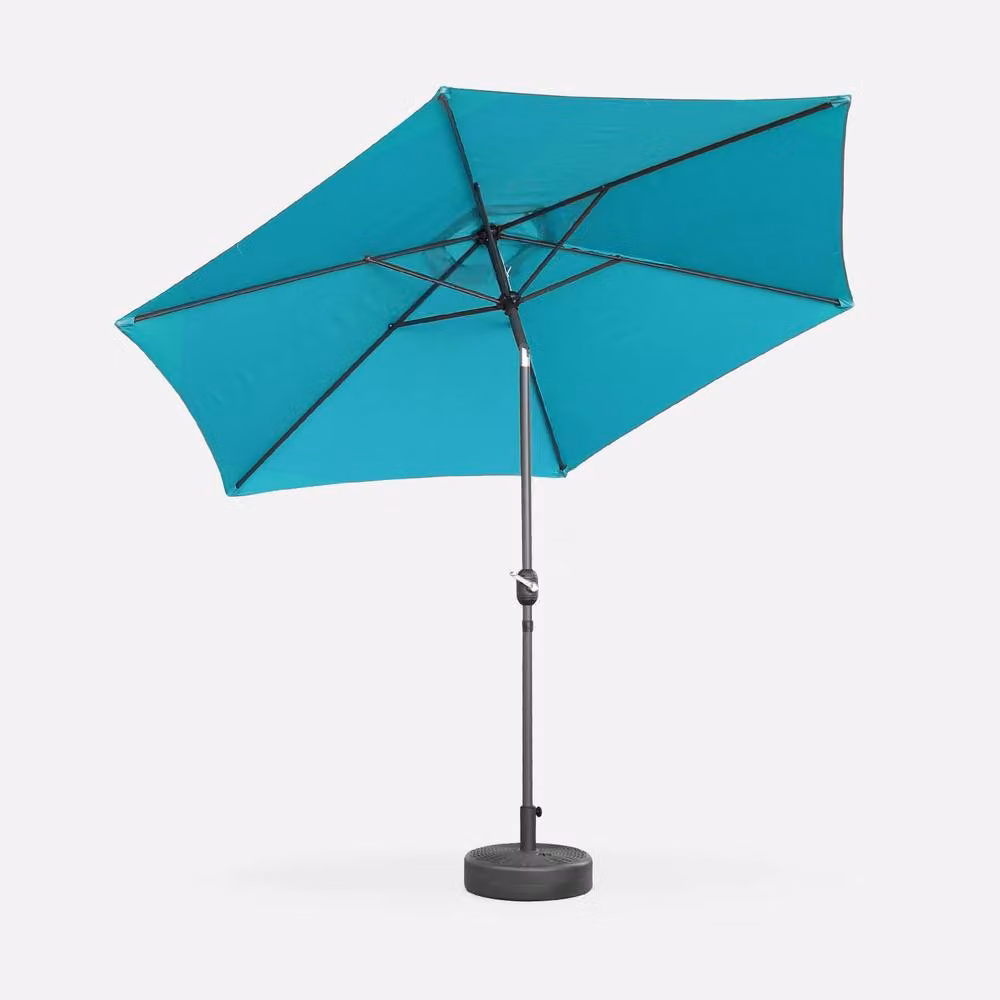 sweeek 3m Round Centre Pole Parasol in Turquoise with Aluminium and Polyester Construction – 2