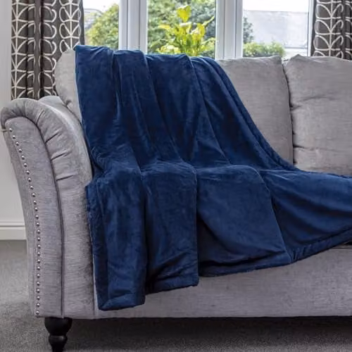 Dreamcatcher Faux Fur Throw Blanket, Blue, W/D: 160 x 130 cm