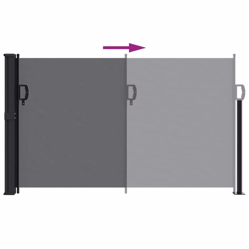 Berkfield Home Retractable Side Awning in Black, Wall-Mounted Polyester, W/H: 600 x 120 cm – 4