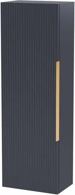 Balterley Fluted Front Wall Hung Single Door Tall Storage Unit, Dark Grey, W/D/H: 40 x 40 x 120 cm