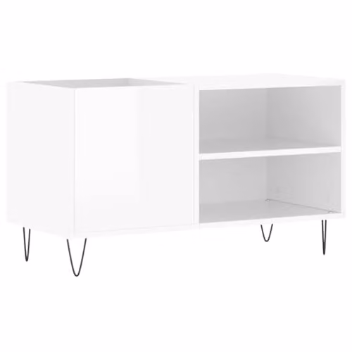vidaXL Record Cabinet in Glossy White MDF