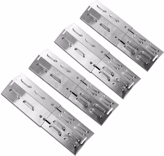Charles Bentley Adjustable Gas BBQ Flame Tamer, Four Pack, Stainless Steel, Silver