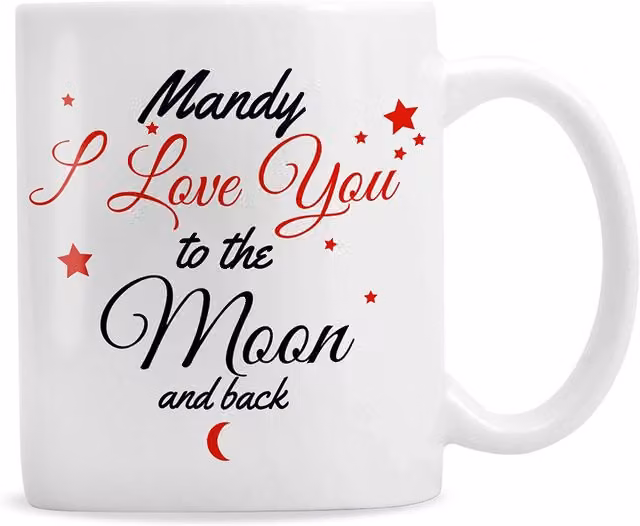 Personalised Memento Company To The Moon & Back Personalised Mug in White