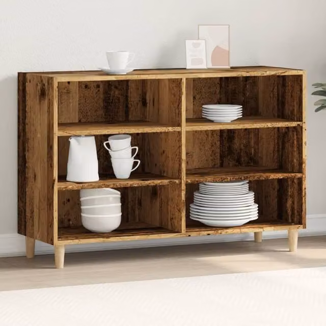 Berkfield Home Scandinavian Style Sideboard in Brown Old Wood, W/D/H: 103.5 x 35 x 70 cm – 1