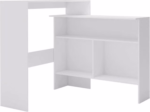 Berkfield Home Modern White Bar Table with 2 Nested Rectangular Tops, W/D/H: 130 x 40 x 120 cm