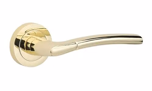 Golden Grace Indiana Door Handles in Polished Brass, 1 Pair