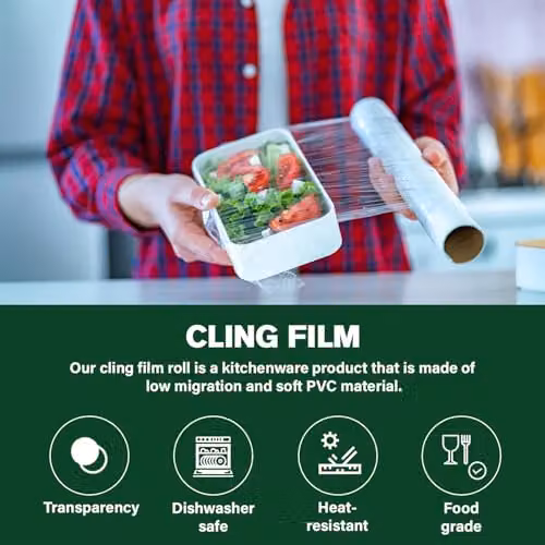 ECONX Transparent Catering Cling Film Wrap, 300mm x 300m – 6