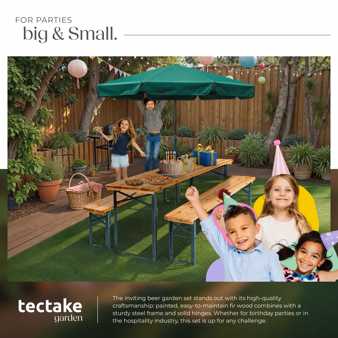 tectake Ludwig Beer Tent Set in Brown for 4 People – 5