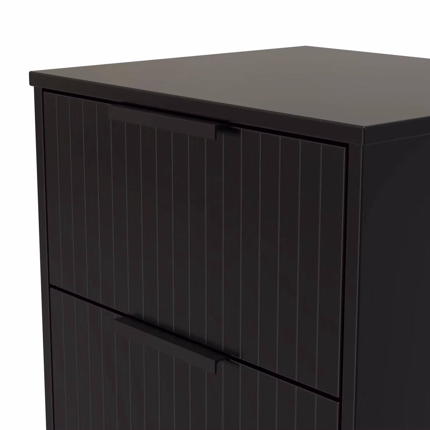 Ready Assembled 2 U Denver 2 Drawer Bedside Cabinet in True Black – 3